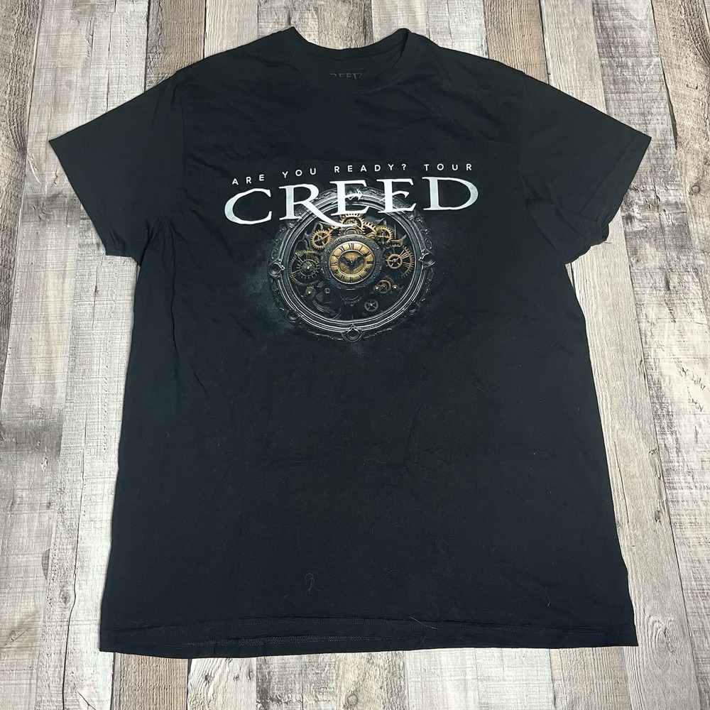 Creed Shirt Women's Large Black Are You Ready Tour Rock Band Tee